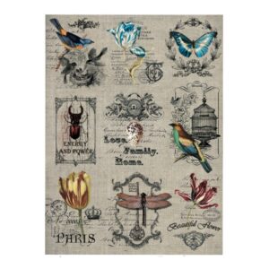 ryzovy papir a4 vintage etikety R217