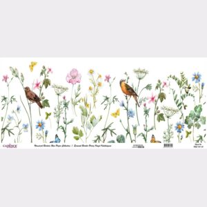 ryzovy papir v roli 30x68 cm ptaci louka bila UBC010