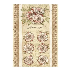 Rýžový papír A4 Stamperia DFSA4379 Sasanky