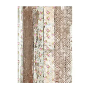 Ryzovy papir A4 Hneda zed s kvety Cadence