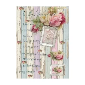 Ryzovy papir A4 Vintage podlaha s ruzemi Cadence