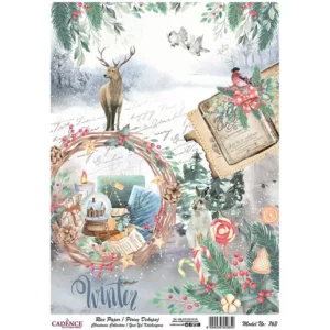 Rýžový papír A4  - 763 Cadence - Zimní krajina