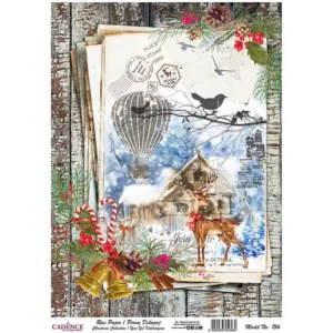 Rýžový papír A4  - 756 Cadence - Vánoční noviny