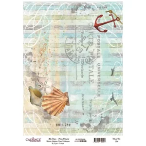 Rýžový papír A4  - 794 Cadence - Mušle a dřevo