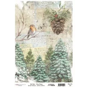 Rýžový papír A3  - 888 Cadence -  Červenka v lese