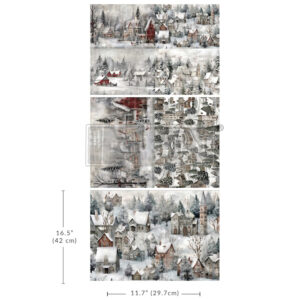 A3 Decoupage Fiber Pack Silent Night Snow Village vnovemkabatku 1
