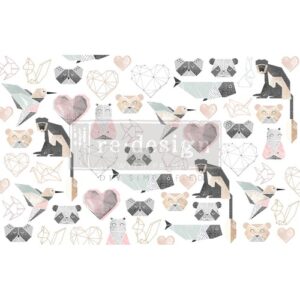 Decoupage Decor Tissue Paper Origami Love 1 sheet 4825 cm x 7620 cm vnovemkabatku 1