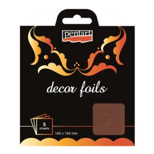 Dekorační metalická folie 14 x 14 cm - bronzová