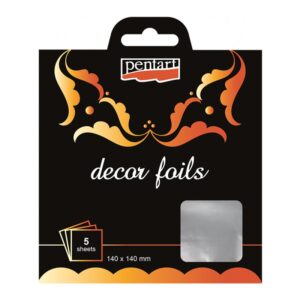 dekoracna metalicka folie 14 x 14 cm stribrna