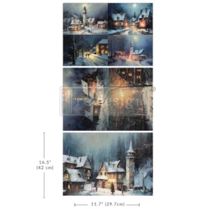 Decoupage paper - ReDesign with Prima - A3 - 3 ks Snowy Twilight