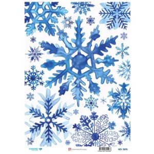 Rýžový papír A4 - Modré vločky